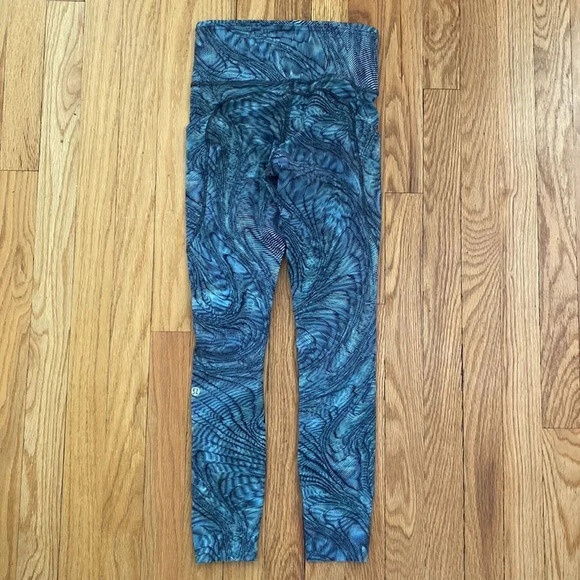 Lululemon sz 2 Fast and Free Tight 25" *Non-Reflective Nulux blue EUC - Picture 5 of 14